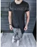 Tricou barbati slim fit asimetric negru ZR A9134 N5-4.2
